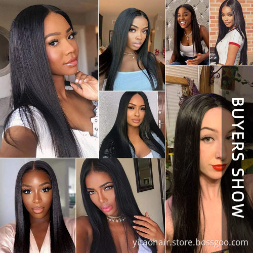 Hot Sale Long Straight Black Wig Heat Resistant Synthetic Wig Natural Hair Wig for Black Women 26 inches